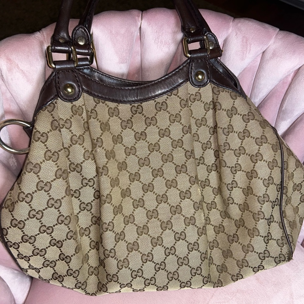 Gucci Brown GG Canvas Large Sukey Tote
